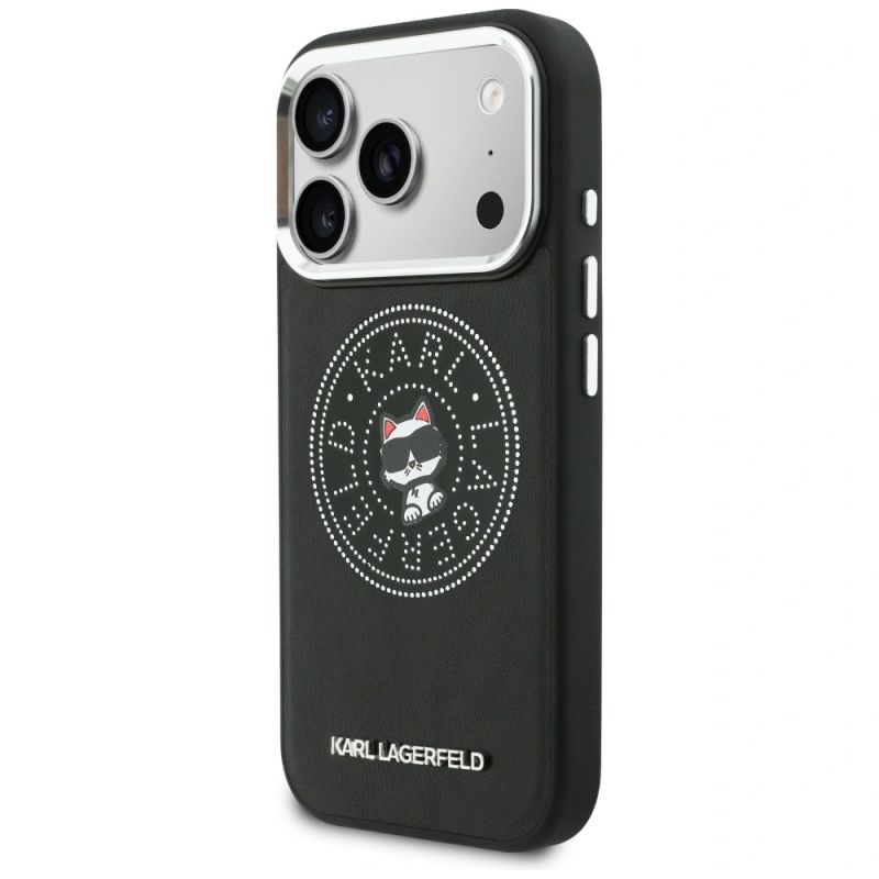 Etui Karl Lagerfeld Point & Choupette Sketch MagSafe na iPhone 17 Pro - czarne - obrazek 2