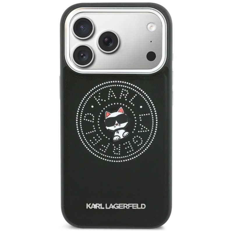 Etui Karl Lagerfeld Point & Choupette Sketch MagSafe na iPhone 17 Pro - czarne - obrazek 3