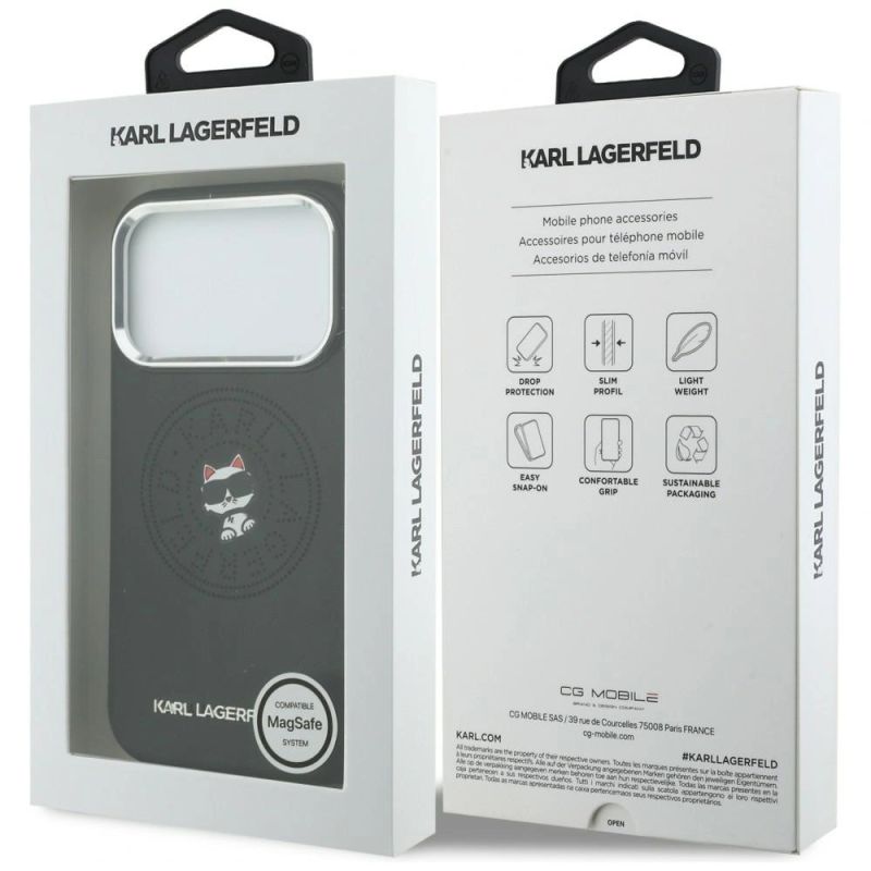 Etui Karl Lagerfeld Point & Choupette Sketch MagSafe na iPhone 17 Pro - czarne - obrazek 8