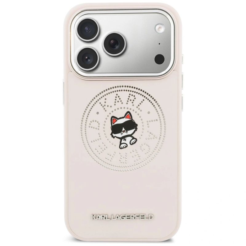 Etui Karl Lagerfeld Point & Choupette Sketch MagSafe na iPhone 17 Pro Max - różowe - obrazek 3