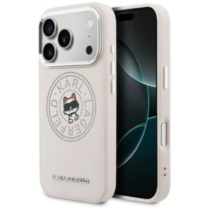 Etui Karl Lagerfeld Point & Choupette Sketch MagSafe na iPhone 17 Pro - różowe