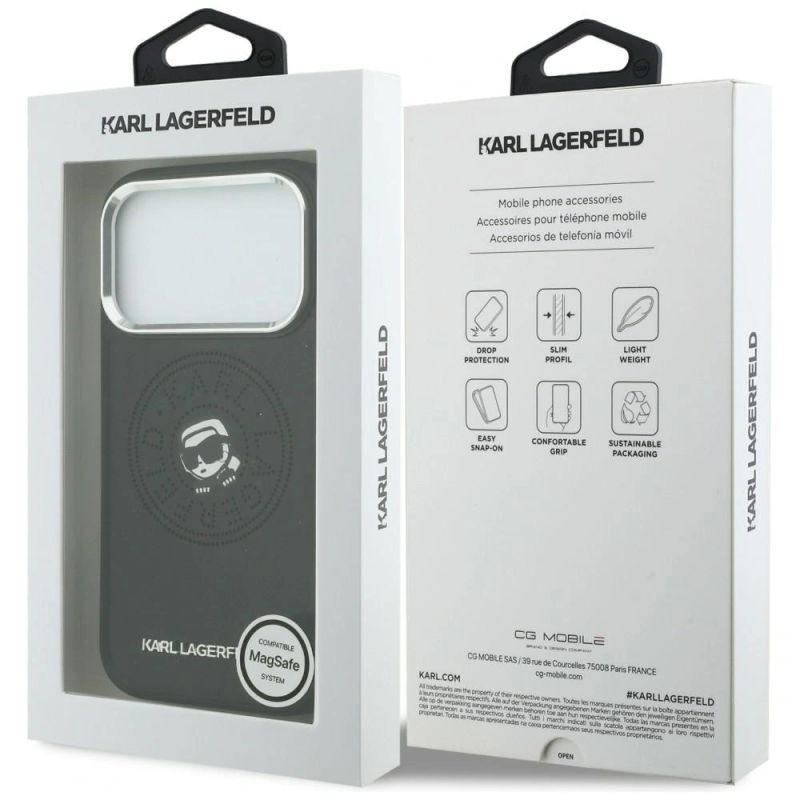 Etui Karl Lagerfeld Point & Karl Sketch MagSafe na iPhone 17 Pro Max - czarne - obrazek 8