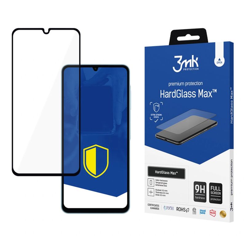 Wzmocnione szkło hartowane na cały ekran 3mk HardGlass Max Black na Samsung Galaxy A06