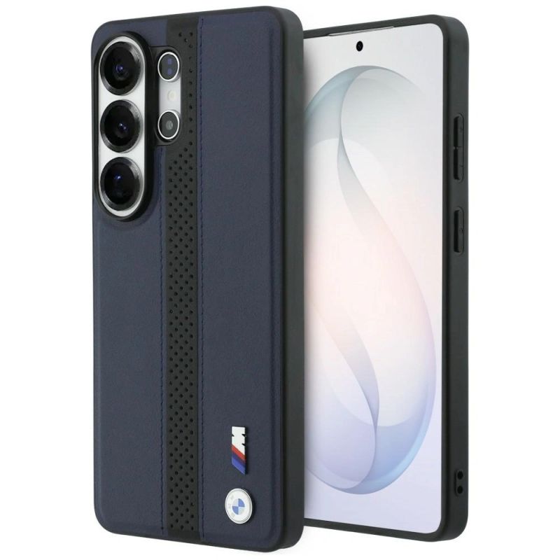 Etui BMW Perforated Stripe Logo MagSafe do Samsung Galaxy S26 Ultra - granatowe