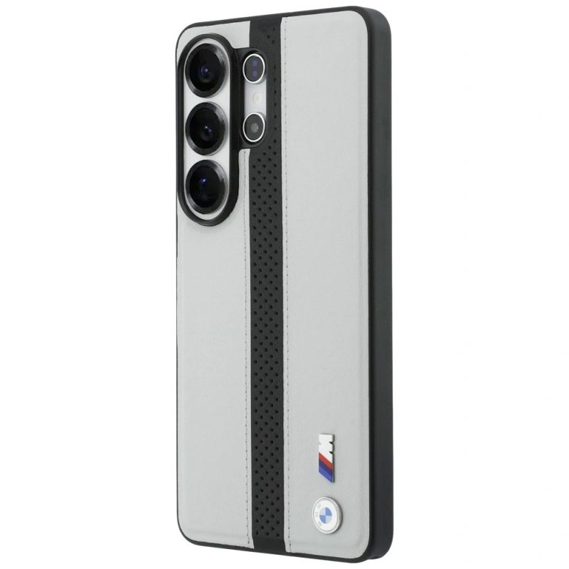Etui BMW Perforated Stripe Logo MagSafe do Samsung Galaxy S26 Ultra - szare - obrazek 2