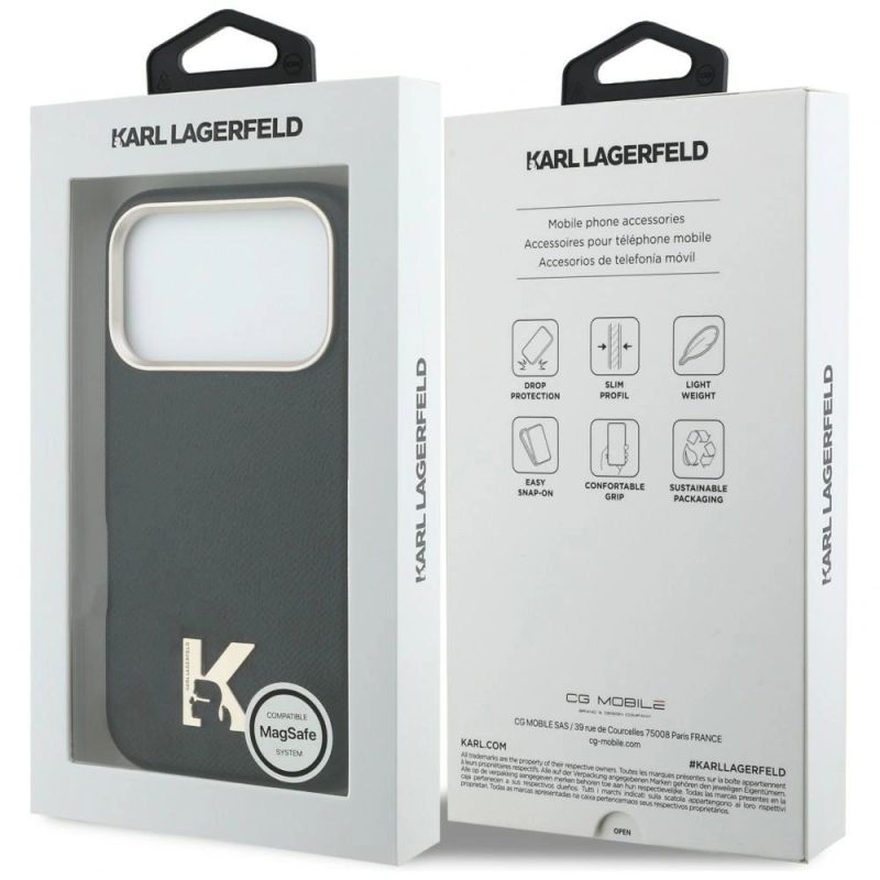 Etui Karl Lagerfeld Karl Head Logo MagSafe do iPhone 17 Pro - czarne - obrazek 8