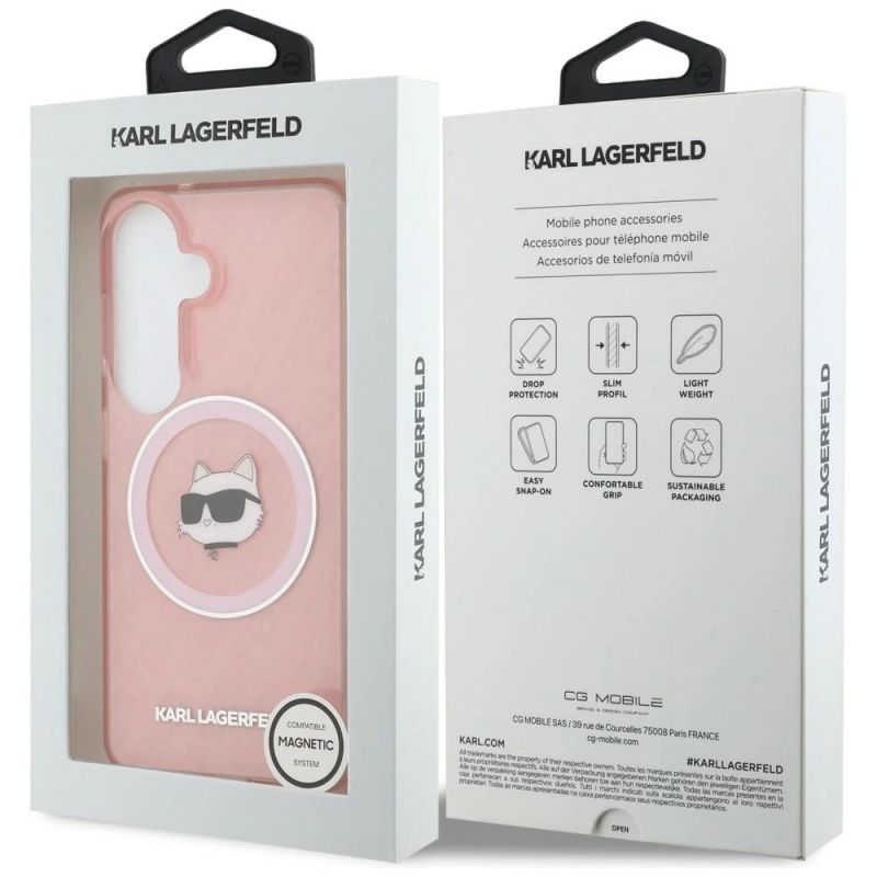 Etui Karl Lagerfeld IML Repeated Choupette MagSafe na Samsung Galaxy S26 - różowe - obrazek 8