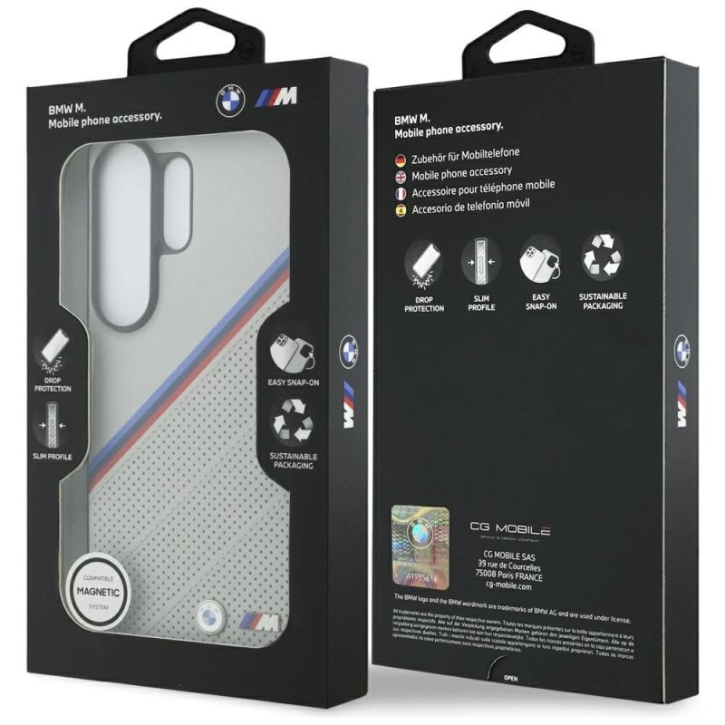 Etui BMW Tricolor Metal Logo MagSafe na Samsung Galaxy S26 Ultra - szare - obrazek 8