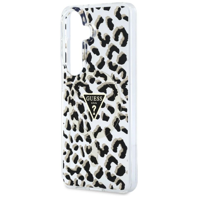 Etui Guess IML Leopard Print Triangle MagSafe na Samsung Galaxy S26 - czarne - obrazek 6