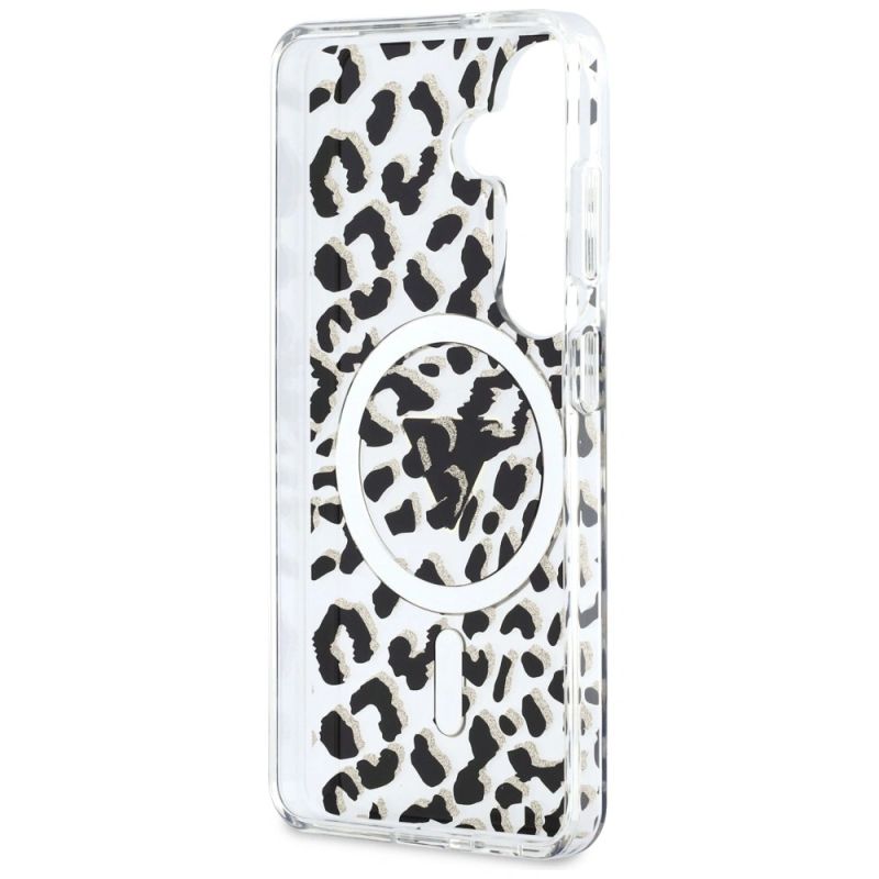 Etui Guess IML Leopard Print Triangle MagSafe na Samsung Galaxy S26 - czarne - obrazek 7