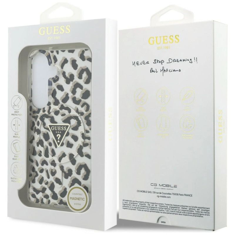 Etui Guess IML Leopard Print Triangle MagSafe na Samsung Galaxy S26 - czarne - obrazek 8