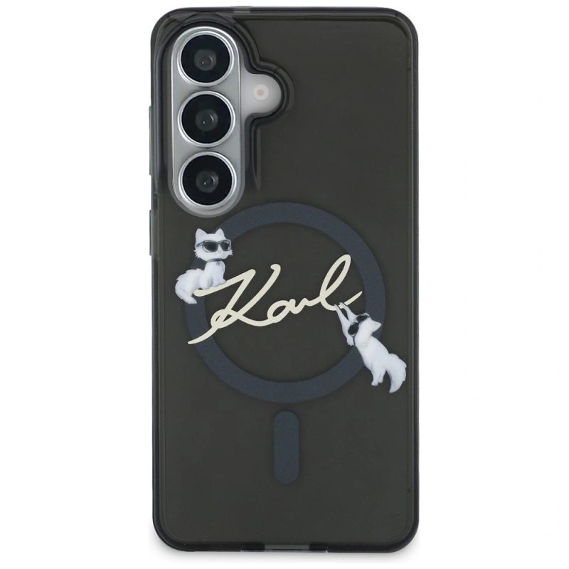 Etui Karl Lagerfeld IML KC Script MagSafe na Samsung Galaxy S26 - czarne - obrazek 3