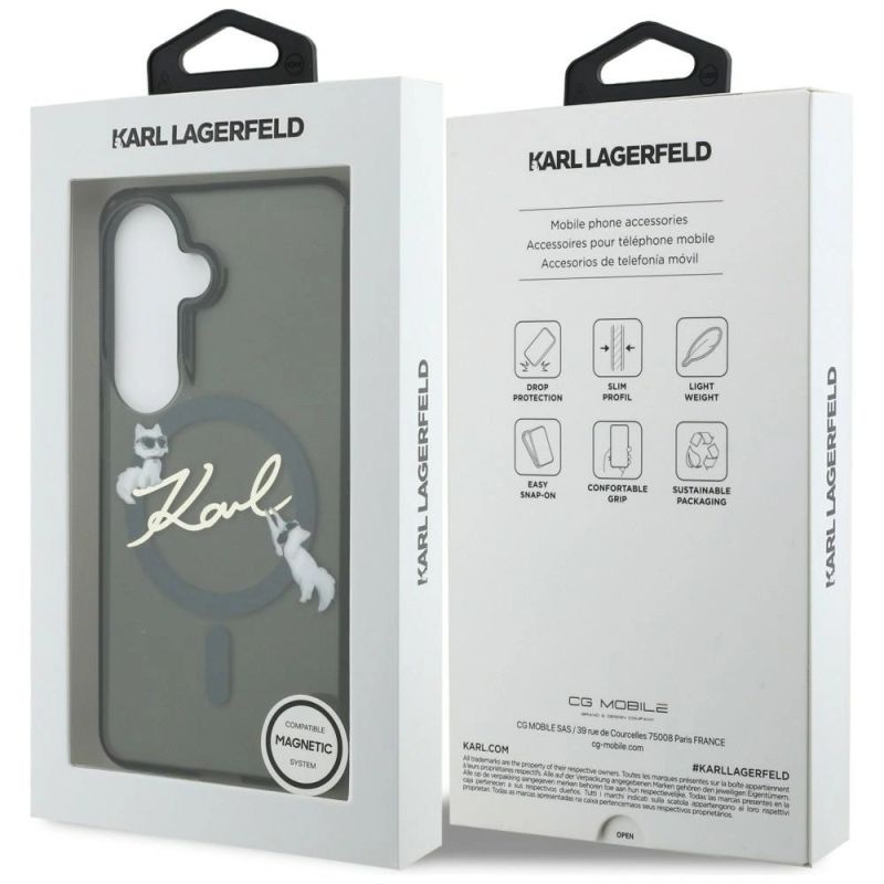 Etui Karl Lagerfeld IML KC Script MagSafe na Samsung Galaxy S26 - czarne - obrazek 8