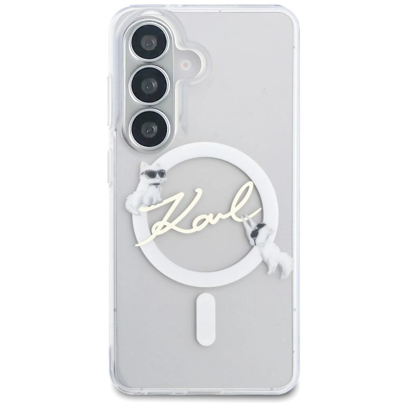 Etui Karl Lagerfeld IML KC Script MagSafe na Samsung Galaxy S26 Plus - przezroczyste - obrazek 3