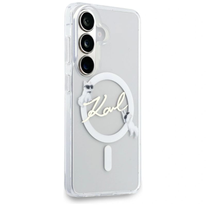 Etui Karl Lagerfeld IML KC Script MagSafe na Samsung Galaxy S26 Plus - przezroczyste - obrazek 4