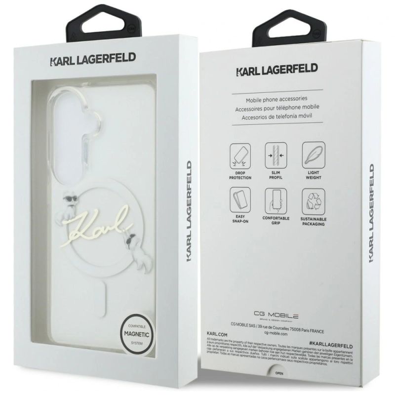 Etui Karl Lagerfeld IML KC Script MagSafe na Samsung Galaxy S26 Plus - przezroczyste - obrazek 8