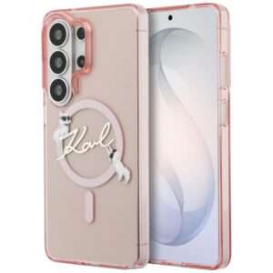 Etui Karl Lagerfeld IML KC Script MagSafe na Samsung Galaxy S26 Ultra - różowe