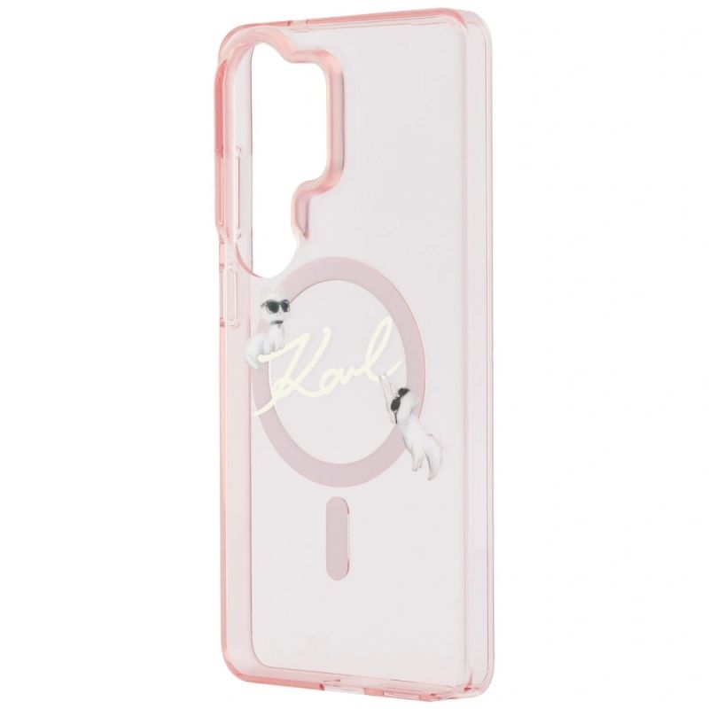 Etui Karl Lagerfeld IML KC Script MagSafe na Samsung Galaxy S26 Ultra - różowe - obrazek 6