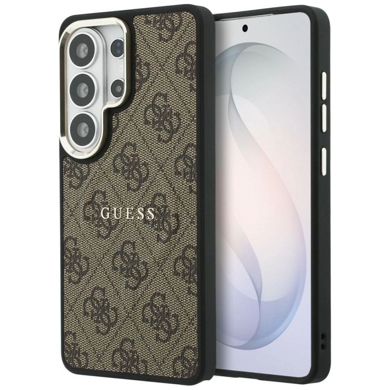 Etui Guess 4G Embossed Ring MagSafe na Samsung Galaxy S26 Ultra - brązowe
