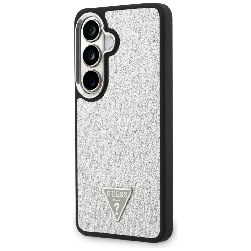 Etui Guess Fixed Glitter Triangle MagSafe na Samsung Galaxy S26 - srebrne - obrazek 2