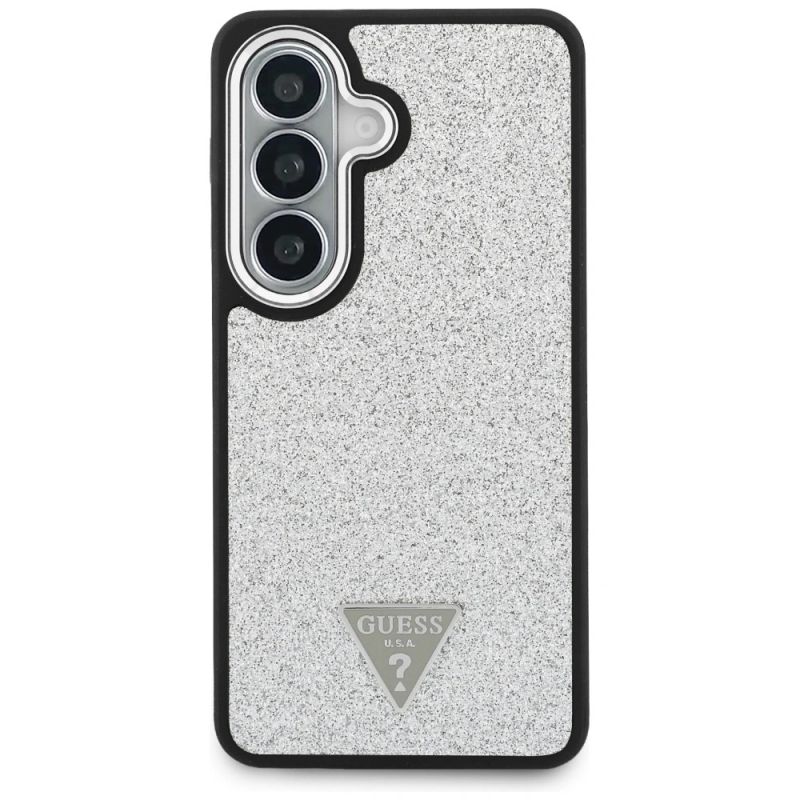 Etui Guess Fixed Glitter Triangle MagSafe na Samsung Galaxy S26 - srebrne - obrazek 3