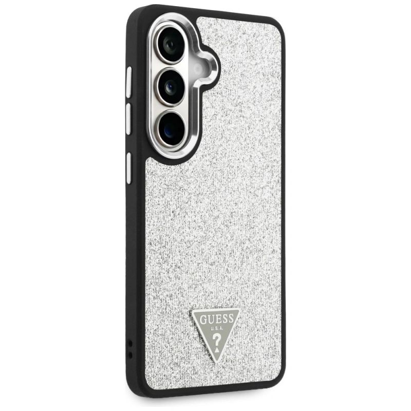 Etui Guess Fixed Glitter Triangle MagSafe na Samsung Galaxy S26 - srebrne - obrazek 4
