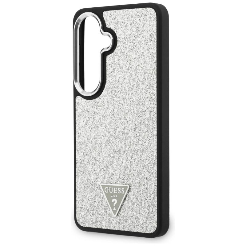 Etui Guess Fixed Glitter Triangle MagSafe na Samsung Galaxy S26 - srebrne - obrazek 6