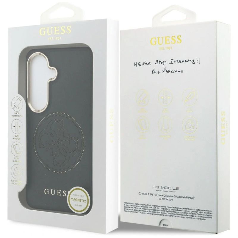 Etui Guess Perforated Logo MagSafe na Samsung Galaxy S26 - czarne - obrazek 8