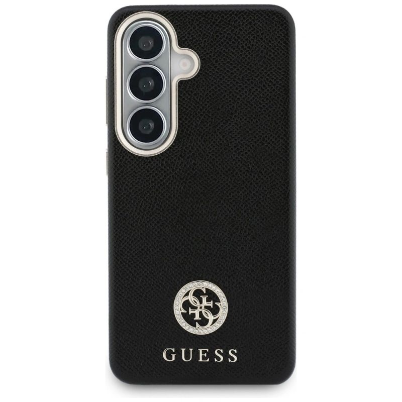 Etui Guess Rhinestone Round Logo MagSafe na Samsung Galaxy S26 - czarne - obrazek 3