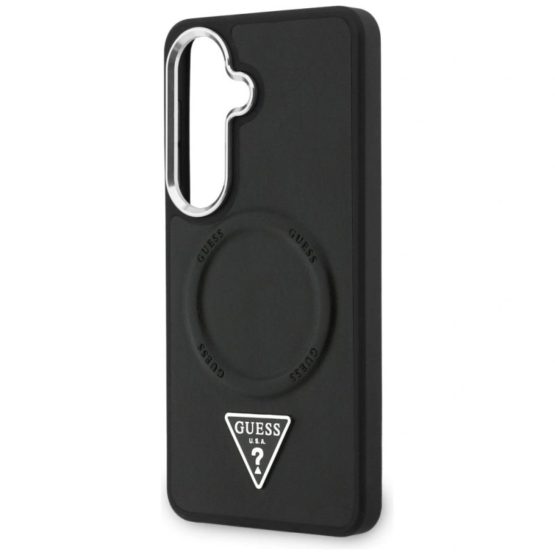 Etui Guess Embossed Ring Triangle Logo MagSafe na Samsung Galaxy S26 - czarne - obrazek 6