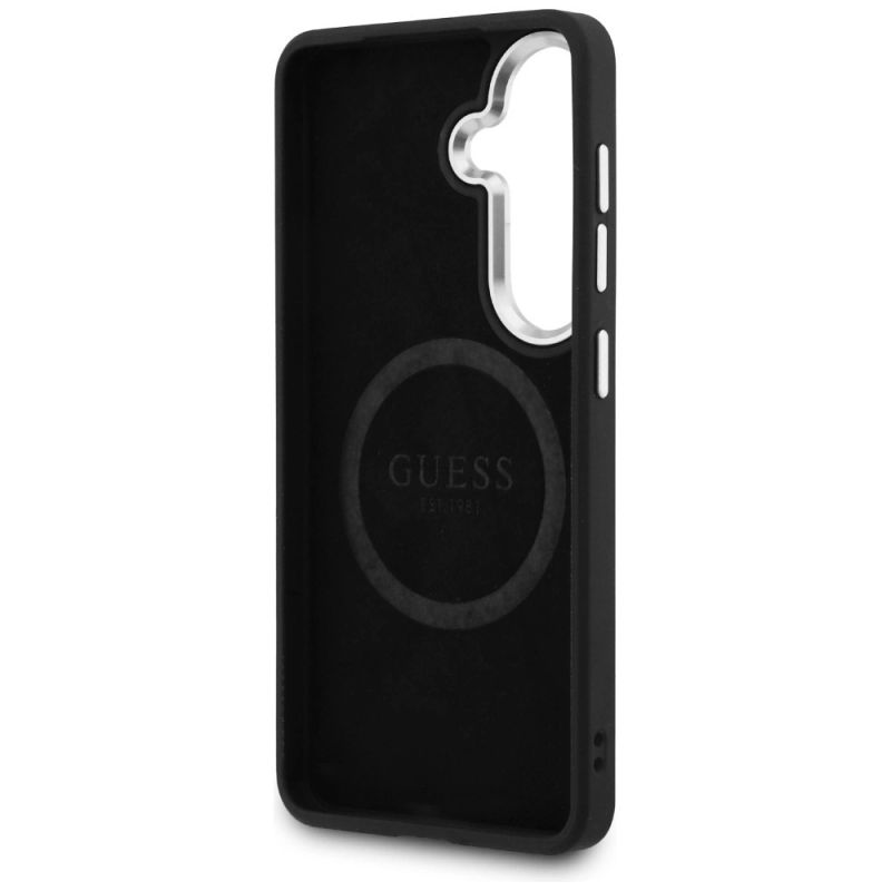 Etui Guess Embossed Ring Triangle Logo MagSafe na Samsung Galaxy S26 - czarne - obrazek 7