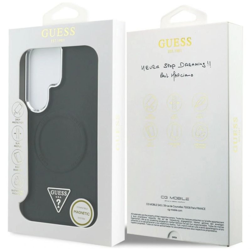 Etui Guess Embossed Ring Triangle Logo MagSafe na Samsung Galaxy S26 Ultra - czarne - obrazek 8