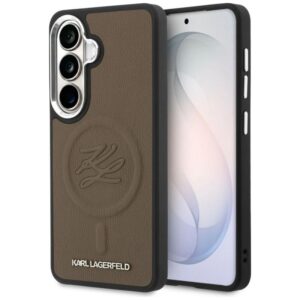 Etui Karl Lagerfeld Embossed Ring Initials MagSafe na Samsung Galaxy S26+ - brązowe