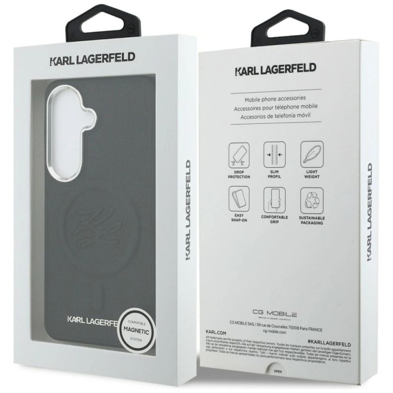Etui Karl Lagerfeld Embossed Ring Initials MagSafe na Samsung Galaxy S26+ - czarne - obrazek 8