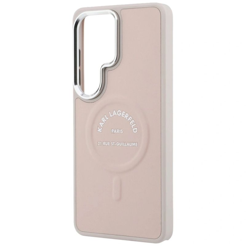 Etui Karl Lagerfeld Embossed Ring RSG Logo MagSafe na Samsung Galaxy S26 Ultra - różowe - obrazek 6