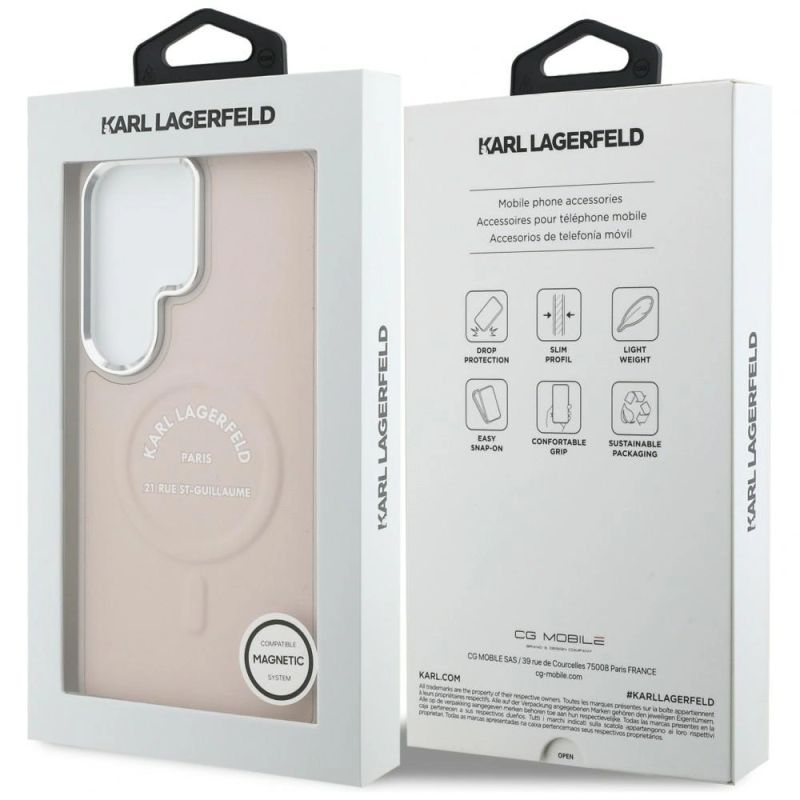 Etui Karl Lagerfeld Embossed Ring RSG Logo MagSafe na Samsung Galaxy S26 Ultra - różowe - obrazek 8
