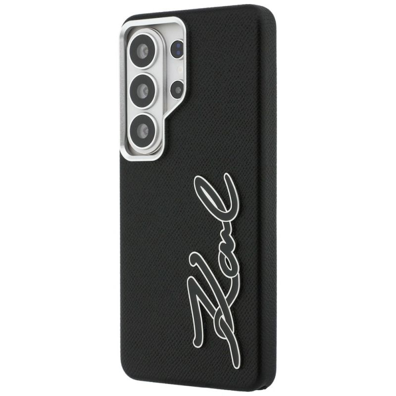 Etui Karl Lagerfeld Grained Signature Metal Resin Logo na Samsung Galaxy S26 Ultra - czarne - obrazek 2