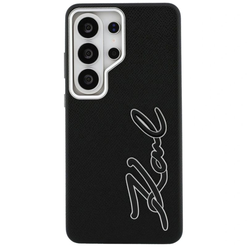 Etui Karl Lagerfeld Grained Signature Metal Resin Logo na Samsung Galaxy S26 Ultra - czarne - obrazek 3