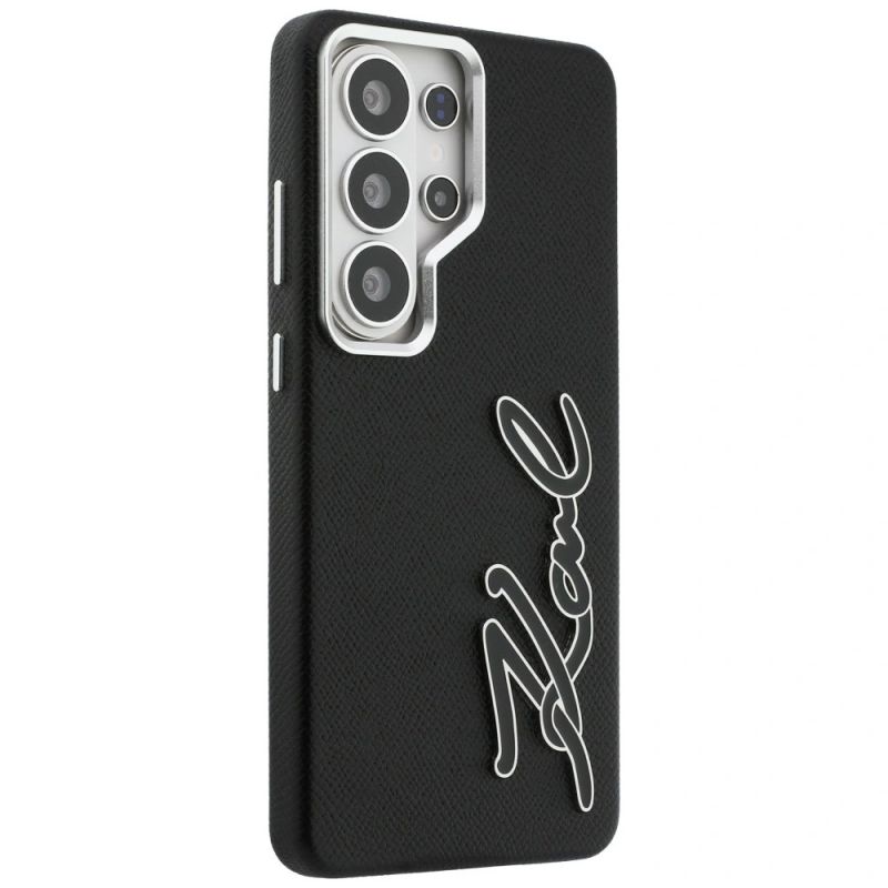 Etui Karl Lagerfeld Grained Signature Metal Resin Logo na Samsung Galaxy S26 Ultra - czarne - obrazek 4