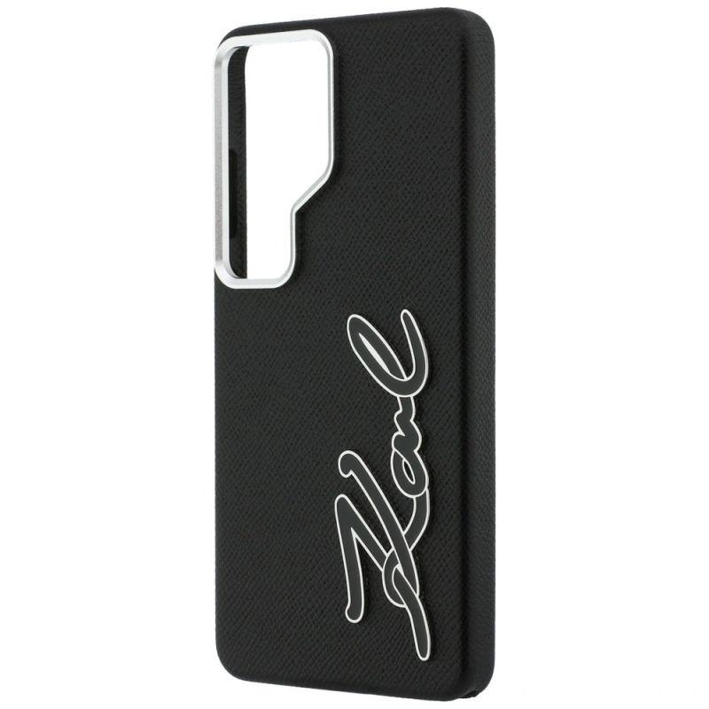 Etui Karl Lagerfeld Grained Signature Metal Resin Logo na Samsung Galaxy S26 Ultra - czarne - obrazek 6