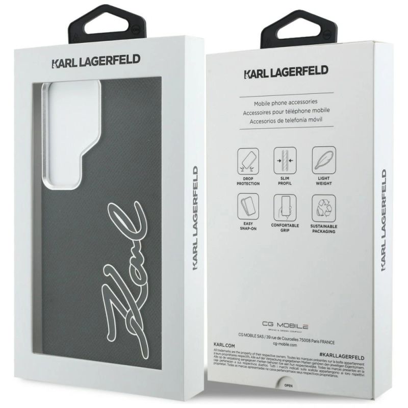 Etui Karl Lagerfeld Grained Signature Metal Resin Logo na Samsung Galaxy S26 Ultra - czarne - obrazek 8