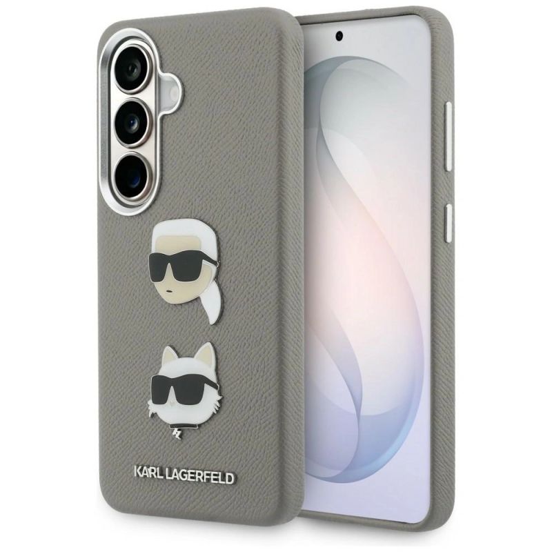 Etui Karl Lagerfeld Saffiano Double Heads Metal na Samsung Galaxy S26 - srebrne