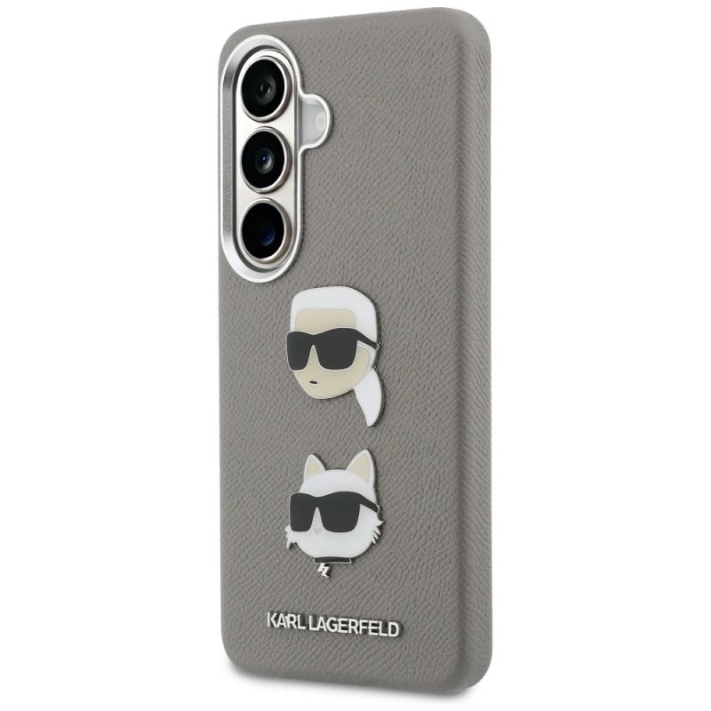 Etui Karl Lagerfeld Saffiano Double Heads Metal na Samsung Galaxy S26 - srebrne - obrazek 2