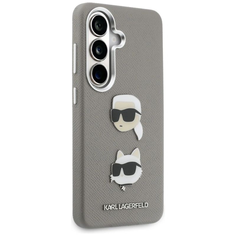 Etui Karl Lagerfeld Saffiano Double Heads Metal na Samsung Galaxy S26 - srebrne - obrazek 4