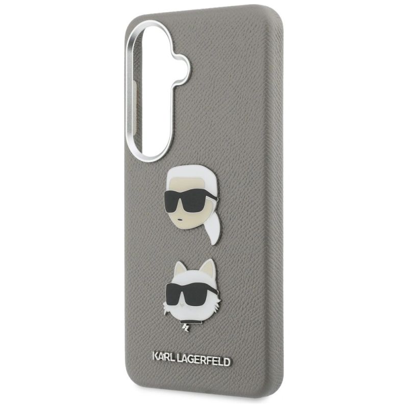 Etui Karl Lagerfeld Saffiano Double Heads Metal na Samsung Galaxy S26 - srebrne - obrazek 6