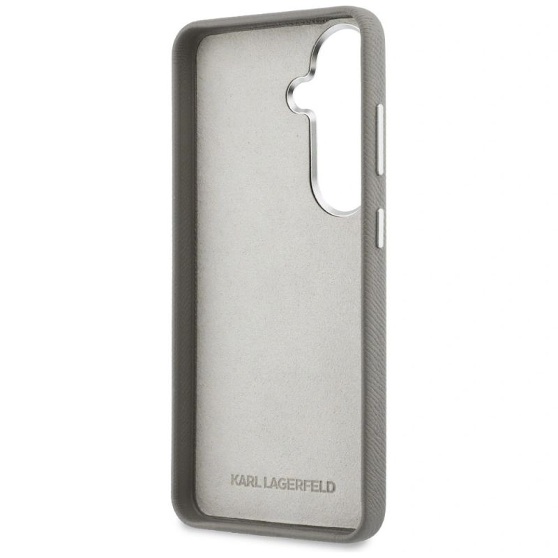 Etui Karl Lagerfeld Saffiano Double Heads Metal na Samsung Galaxy S26 - srebrne - obrazek 7