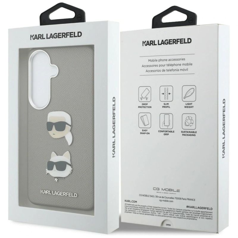 Etui Karl Lagerfeld Saffiano Double Heads Metal na Samsung Galaxy S26 - srebrne - obrazek 8