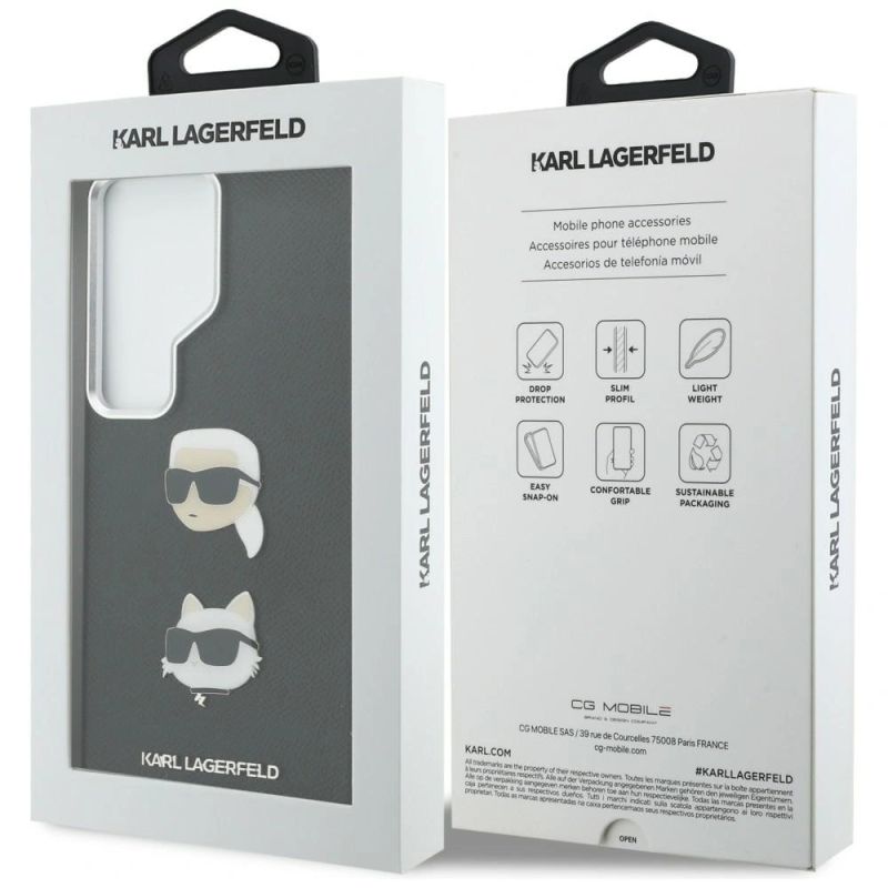 Etui Karl Lagerfeld Saffiano Double Heads Metal na Samsung Galaxy S26 Ultra - czarne - obrazek 8