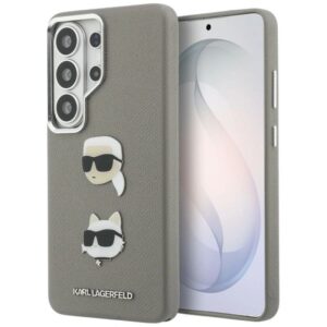 Etui Karl Lagerfeld Saffiano Double Heads Metal na Samsung Galaxy S26 Ultra - srebrne