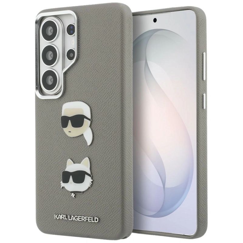 Etui Karl Lagerfeld Saffiano Double Heads Metal na Samsung Galaxy S26 Ultra - srebrne